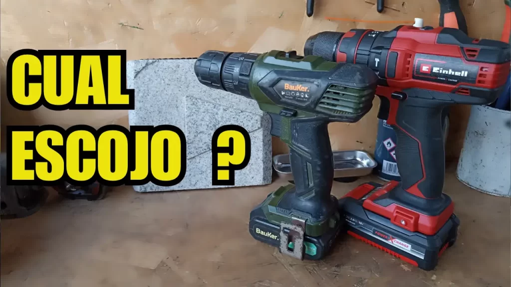 Comparativa de potencia en watts de diferentes taladros eléctricos para uso profesional y doméstico.
